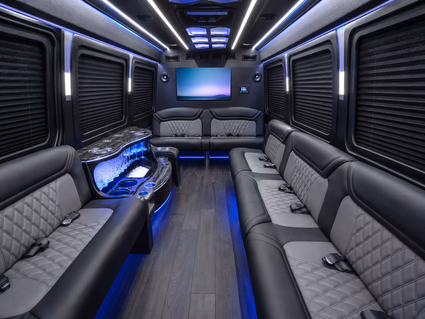 san mateo 50 passenger party bus interior