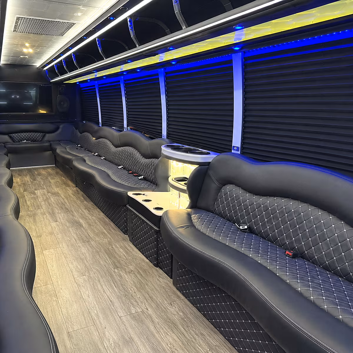 san mateo party bus rental interior